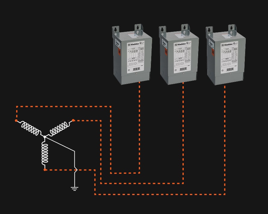 This is a diagram of buck boost transformers.