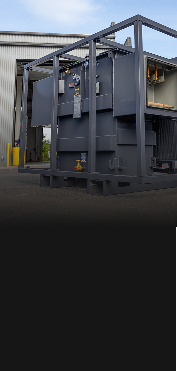 Large grey rental transformer